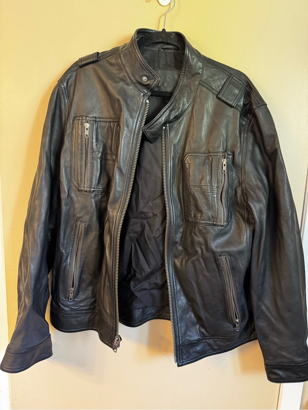 Men's Murano Leather Zip Front Jacket